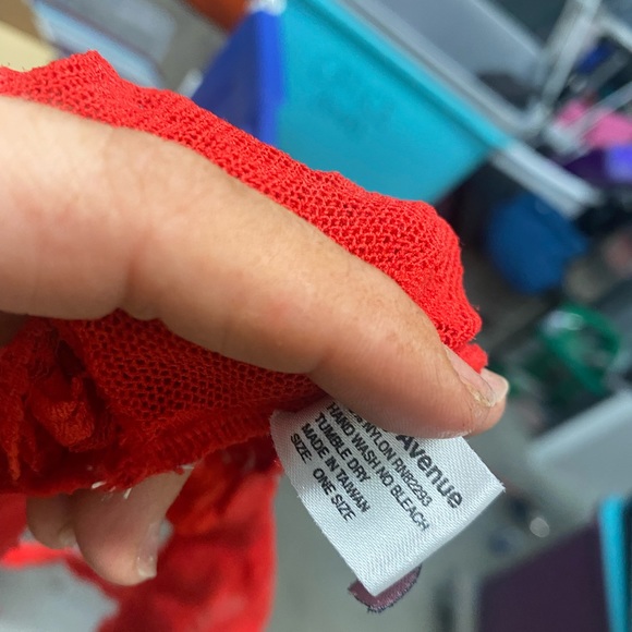 Red sheer heart print sexy lingerie top - Picture 3 of 3